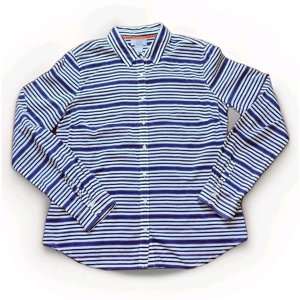 JCP Striped Button-Up Shirt – Silk Blend – Size Large